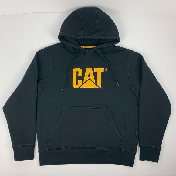 Caterpillar Other - Caterpillar CAT Hoodie Trademark Embroidered Black Sweatshirt Mens Size Medium